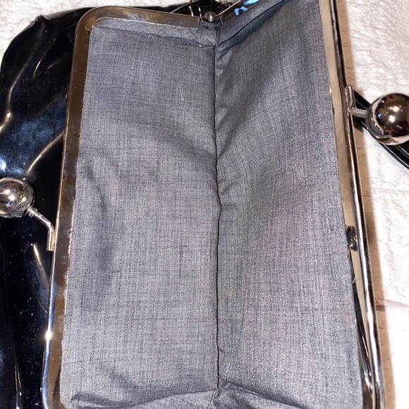 Vintage Black Patent Leather Clutch Wristlet - Picture 10 of 13
